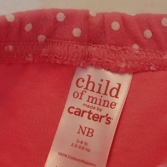 CARTER'S ♡ 2pc Pink Floral Short Sleeve Zip Front Hoodie w/Polka Dot Shorts NB - Picture 16 of 17